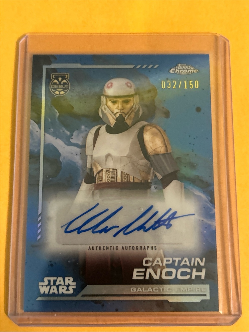 2024 TOPPS CHROME STAR WARS Captain Enoch  Blue Refractor Auto /150